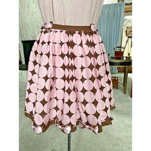 Retro, Mod Polkadot  Brown & Pink Michael Miller fabric Sisters Sassy Apron NWT